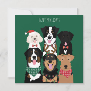 Carte Joyeux Pawlidays Noël mignon