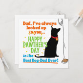 Carte Joyeux Pawther's Day Chien Papa (Devant/Arrière en situation)