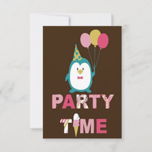 Carte Joyeux Penguin d'anniversaire (Devant)