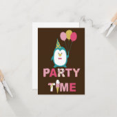 Carte Joyeux Penguin d'anniversaire (Devant/Arrière en situation)