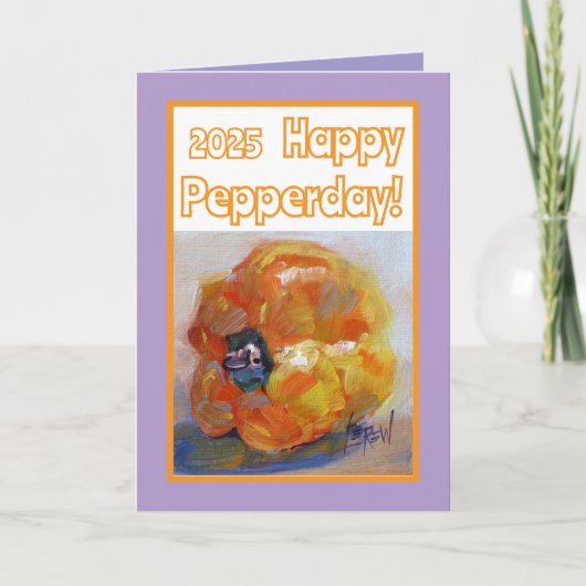 Carte Joyeux Pepperday Bell Jaune Pepper Jaune Anniversa (Devant)