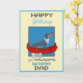 Carte Joyeux père de chien d'anniversaire de ton chien D (Fleur jaune)