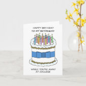 Carte Joyeux petit ami d'anniversaire à l'université (Fleur jaune)