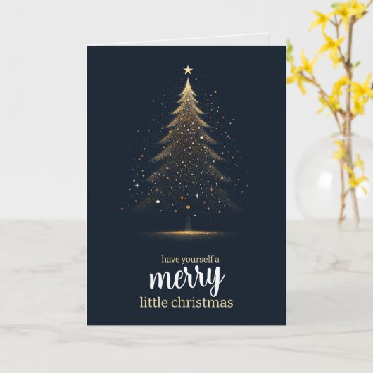 Carte Joyeux Petit Arbre de Noël (Fleur jaune)