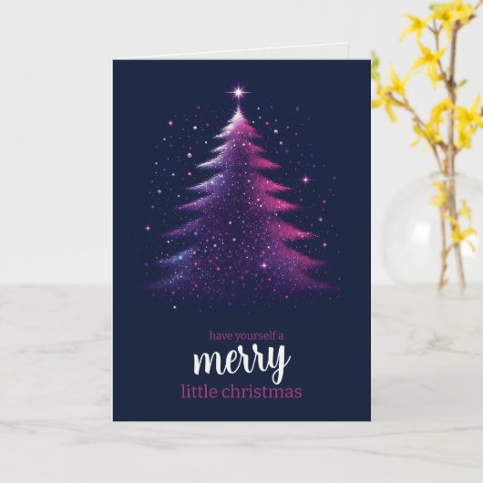 Carte Joyeux Petit Arbre de Noël (Fleur jaune)