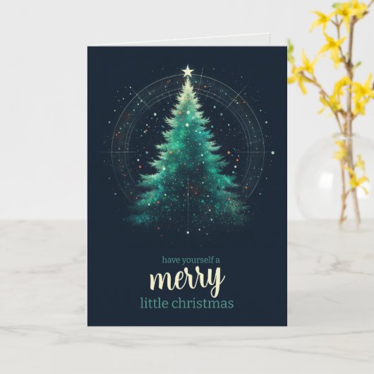 Carte Joyeux Petit Arbre de Noël (Fleur jaune)