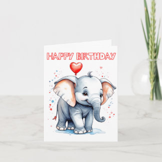 Carte Joyeux petit éléphant adorable