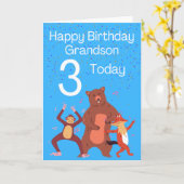 Carte Joyeux petit-fils d'anniversaire - 3 aujourd'hui (Fleur jaune)