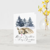 Carte Joyeux petit-fils de Noël de grands-parents (Fleur jaune)