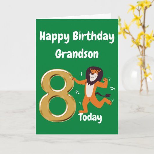 Carte Joyeux petit-fils du 8e anniversaire (Fleur jaune)