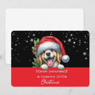 Carte Joyeux petit Noël chien grimaçant