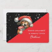 Carte Joyeux petit Noël Chien grimaçant (Devant)
