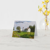 Carte Joyeux phare d'anniversaire (Fleur jaune)