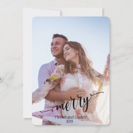 Carte Joyeux - Photo contemporaine de Noël (Devant)