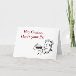 Carte Joyeux Pi Day avec chef et tarte