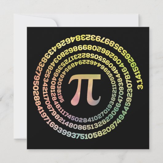Carte Joyeux Pi Day Funny School Math Spiral Texte (Devant)