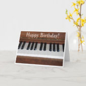 Carte Joyeux piano d'anniversaire (Fleur jaune)
