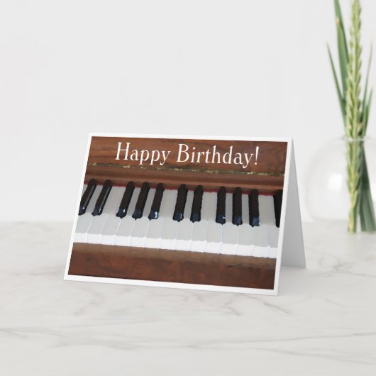 Carte Joyeux piano d'anniversaire (Devant)