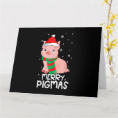 Carte Joyeux Pigmas de Noël Drôles Cadeaux de Noël Pyjam (Fleur jaune)