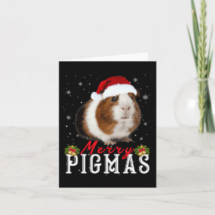 Carte Joyeux Pigmas Masque Visage Amusant Guinée Pig Noë