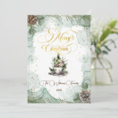 Carte Joyeux pin de Noël Botanique (Debout devant)