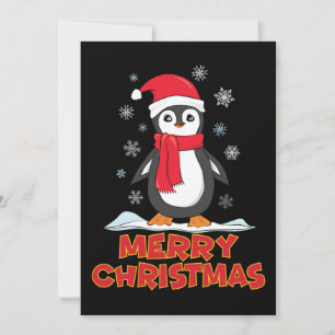 Carte Joyeux Pingouin mignon de Noël