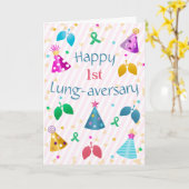 Carte Joyeux Pink Stripe personnalisé pour l'anniversair (Fleur jaune)