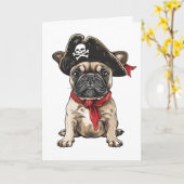 Carte Joyeux Pirate d'Anniversaire (Fleur jaune)