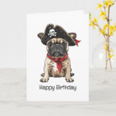Carte Joyeux Pirate d'Anniversaire (Fleur jaune)