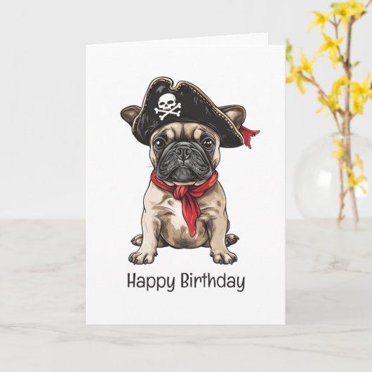 Carte Joyeux Pirate d'Anniversaire (Fleur jaune)