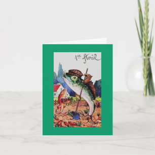 Carte Joyeux poisson d'avril Vintage