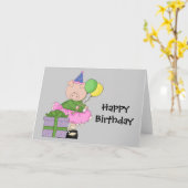 Carte Joyeux porc d'anniversaire (Fleur jaune)