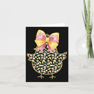 Carte Joyeux poule de Pâques Joyeux Coquette Bow Jour de