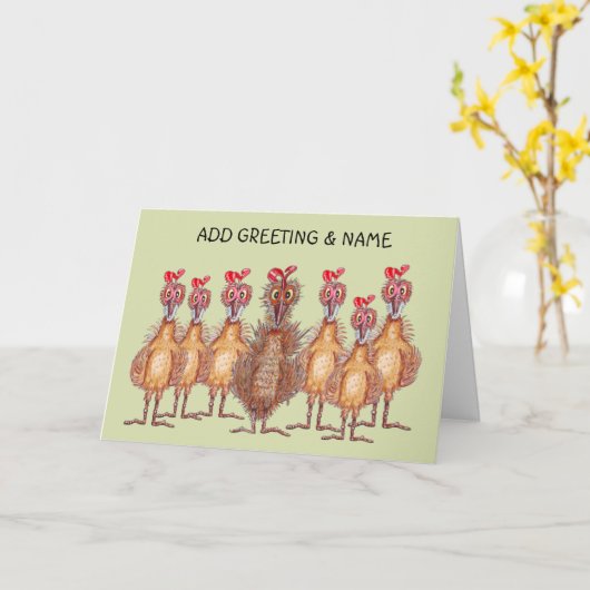 Carte Joyeux poulet (Fleur jaune)