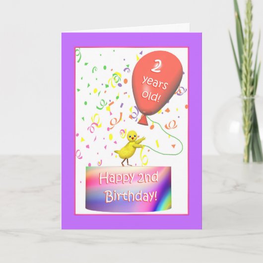 Carte Joyeux poulet du 2e anniversaire (Devant)