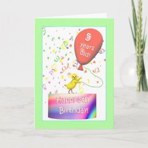 Carte Joyeux poulet du 5e anniversaire