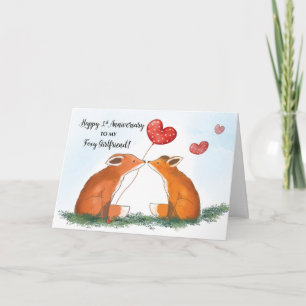 Carte Joyeux premier anniversaire à Foxy Girlfriend