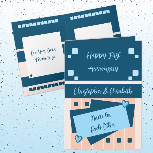 Carte Joyeux premier anniversaire ajouter des noms pêche