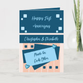 Carte Joyeux premier anniversaire ajouter des noms pêche (Devant)