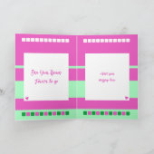 Carte Joyeux premier anniversaire ajouter des noms rose  (Intérieur)