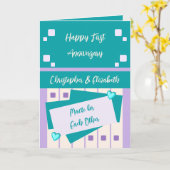 Carte Joyeux premier anniversaire ajouter des noms turqu (Fleur jaune)