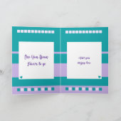 Carte Joyeux premier anniversaire ajouter photo turquois (Intérieur)