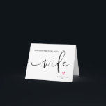 Carte Joyeux premier anniversaire comme ma femme du mari<br><div class="desc">Ce joli joyeux anniversaire comme ma carte de femme, est une façon amusante de célébrer l'anniversaire de votre nouvelle femme!</div>