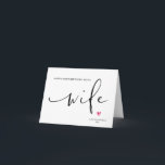 Carte Joyeux premier anniversaire comme ma femme du mari<br><div class="desc">Ce joli joyeux anniversaire comme ma carte de femme,  est une façon amusante de célébrer l'anniversaire de votre nouvelle femme!</div>