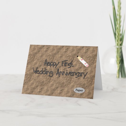 Carte Joyeux premier anniversaire de mariage (Devant)