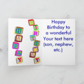 Carte Joyeux premier anniversaire * garçon (Intérieur)