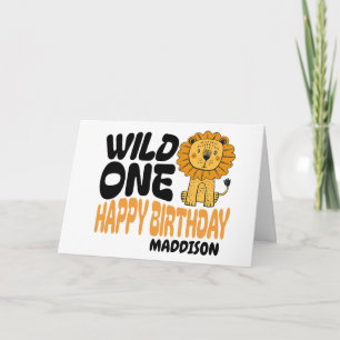 Carte Joyeux Premier Anniversaire Safari Thème 1ère Fête
