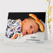 Carte Joyeux Premier Halloween ! (Fleur jaune)