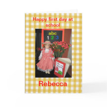 Joyeux premier jour à l'école Rebecca.