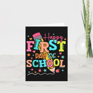Carte Joyeux Premier Jour De L'École Crayon Enseignant E
